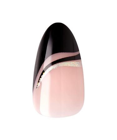 KISS Voguish Fantasy Fake Nails - Medium Almond Glossy Black Acrylic Nails | 28 Count - Buy Online on GoSupps.com
