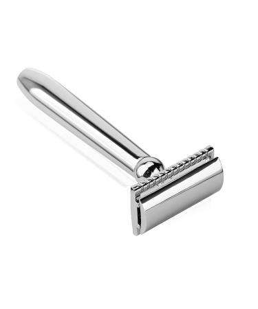 CSB Classic Double Edge Safety Razor - Reusable Chrome DE Razor for Men & Women | 10 Blades Included - Eco-Friendly Shaving Solution - Buy Online on GoSupps.com