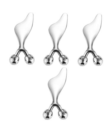 Beavorty 4pcs Dolphin Scraping Board Tools Walker Roller for Face Eye Manual Roller for Massage Roller Facial Rollers Face Massaging Tool Stainless Steel Cosmetic Massager Woman 11.40X4.70X3.00CMx4pcs Silverx4pcs