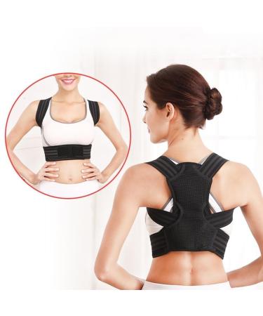 Breathable Adjustable Posture Corrector for Men & Women | Back Brace & Spinal Support | Relief for Upper & Lower Back Pain | Black Large - Buy Online on GoSupps.com