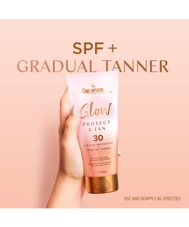 Coppertone Glow Protect and Tan Sunscreen Lotion SPF 30 with Gradual Self Tanner - 5 Fl Oz - Buy Online on GoSupps.com