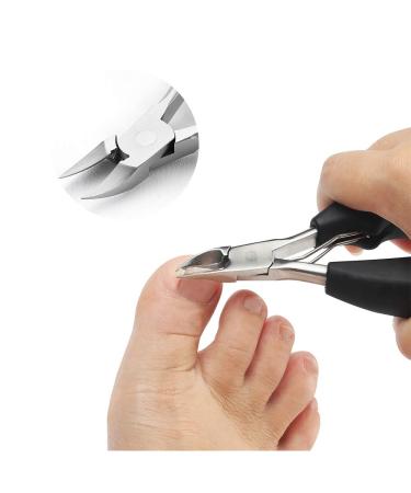 Nail Clippers Toenail Clippers for Thick Nails for Seniors with Curve Diagonal Blade for Ingrown Nails Effortlessly Toe Nail Clippers Heavy Duty Stainless Steel Physician Easy Grip for Older Hand
