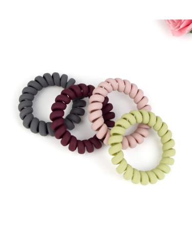 MAORULU Spiral Hair Ties Set - 20PCS Colorful Matte Phone Cord Elastic Coils for Women & Girls - Waterproof & No Crease Hair Ties - Buy Online on GoSupps.com