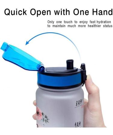64HYDRO 32oz Motivational Fitness Sports Water Bottle with Time Marker, Strainer & Fast Flow - BPA Free for Work, Gym & Outdoor Sports - Buy Online on GoSupps.com