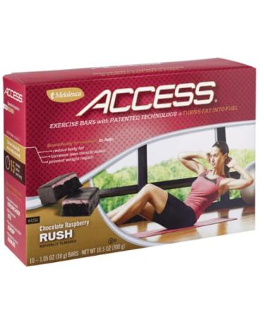 Melaleuca Access - Chocolate Raspberry Rush - 10 Exercise Bars 1.05 oz each