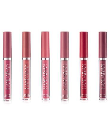Dulele 6-Piece Velvety Matte Lip Gloss Set - Waterproof Durable Liquid Lipstick | Non-Stick Cup Makeup Cosmetics (Color A) - Buy Online on GoSupps.com