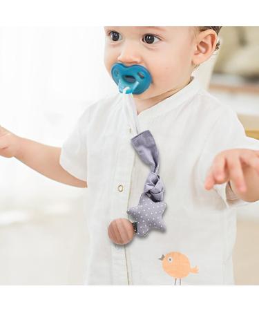 Paperkiddo 2pcs Unisex Pacifier Chain & Band | Nickel-Free Clips | 22cm Bauhmwoll-Musselin | Perfect for Bib & Triangular Sucker | Love + Stars Design - Buy Online on GoSupps.com