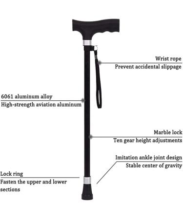 Canes Elderly Cane Old Man Walking Stick Tapping Stick T Handle Baston Elder Stable Crutch Hiking Elderly and Arthritis Seniors Disabled Black Walk for Elderly Safehappy - Buy Online on GoSupps.com
