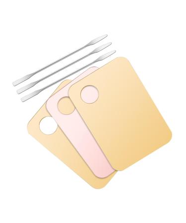 SMASOLO Palettes de Maquillage pour Fond de Teint 3 Pi ces avec Spatules Argent es Palettes Rose Or et Acrylique Transparent Coffret Mixte pour Femmes Usage Quotidien et Professionnel