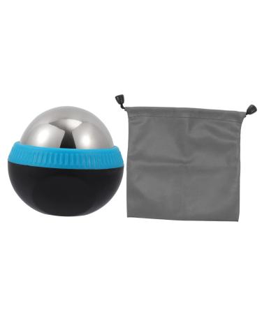 Gleavi 1 piece of stainless steel massage ball Massage roller Ball Manual massage tools Face massage tools Eiswalze Hand tools Cryotherapy Massage Manual Massage device Exercise Ball 8.3x7.5x7cm Blue
