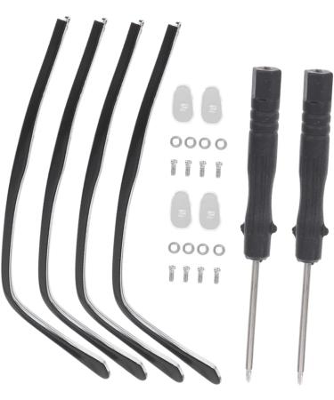 Lurrose 4-Piece Glasses Repair Set - Universal Replacement Arms for Men & Women - Sunglasses Accessories with Metal Plates - Black (2pcs 13.3x0.6cm) - Buy Online on GoSupps.com