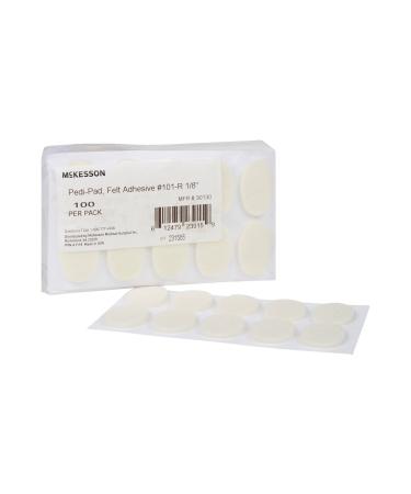 McKesson Corn Pads - Felt Adhesive White - Size 101-Regular 1/8 in 100 Count Size 101-Regular 100 Count