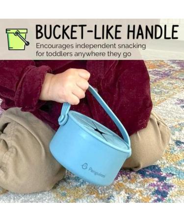 MYINNI Penguinni Spill Proof Snack Cup for Toddlers - Travel-Friendly with Lid | No Spill Snack Catcher with Bucket Handle | Octopus Orange - Buy Online on GoSupps.com
