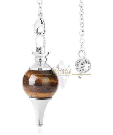 Miracles Minraux Truverage Pendulum | Natural Stone Radiaesthesia | High Vibration Merkaba & Sephoroton | Tiger Eye | Large Selection of Shapes - Buy Online on GoSupps.com