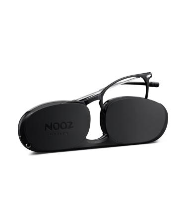 Nooz optics - Reading glasses - Essential Alba - Oval Form - Ultra light tea nylon frame - Ultra compact etui for everyday use - 6 colors - men and women black +3