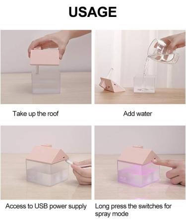 USB Humidifier Night Diffuser Night Light Aromatherapy USB Diffuser Humidifier House Shape 3-in-1 250Ml Essential Oil Diffuser Night Light Humidifier Aromatherapy - Buy Online on GoSupps.com