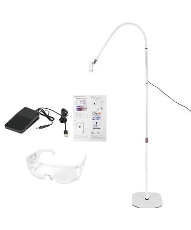 UV Eyelash Lamp 6 W UV Eyelash Lamp with Foot Switch Protective Glasses UV Lash Lamp with Adjustable Point Size 360 Flexible Gooseneck UV Light for Gel Nails and Eyelash Curing (White)
