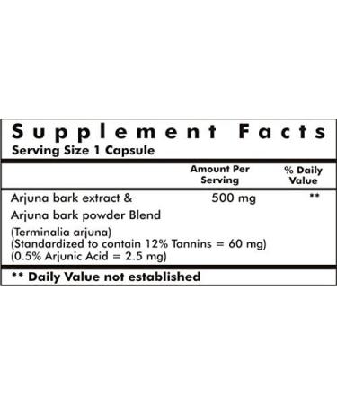 Arjuna 500mg Dietary Supplement - 60 Vegetarian Capsules | Supports Heart Health - Buy Online on GoSupps.com
