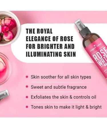 Organic Netra Rose Water with Vitamin C | Exfoliates The Skin and Controls Oil | Excellent for Clearing Away Makeup & Dirt from Pores| Mist Spray for All Skin Type | Paraben and Alcohol Free -200ml - Buy Online on GoSupps.com