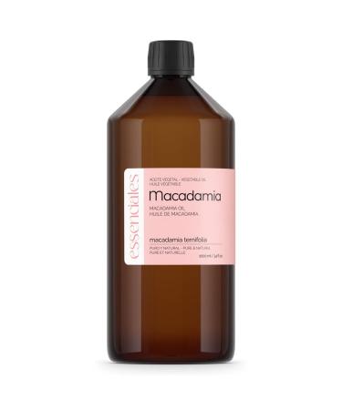 Essenciales Essenciales - Organic Macadamia Vegetable Oil 100% Pure and Certified Organic 1 Liter | Macadamia Ternifolia Vegetable Oil First Cold Press