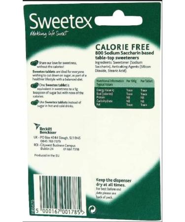 Sweetex Sweeteners Calorie Free | Sugar Substitute | Zero Sugar Maximum Taste | 800 Mini Tablets Per Pack | Pack of 2 (1600) - Buy Online on GoSupps.com