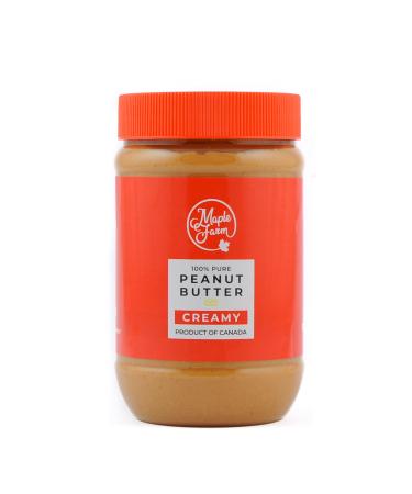 MapleFarm - 100% Pure Creamy Peanut Butter 1 x 500g - Natural Protein Cream - Creamy peanut butter