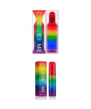 COLOUR ME Colours Fragrance Set by Milton-Lloyd - EDP Spray Perfumes for Women - Fresh and Fruity Scent - Notes of Bergamot Peach Patchouli and Vanilla Notes - For Seductive Ladies - 2 pc