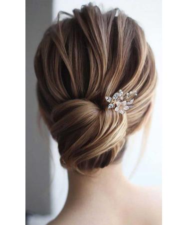 Gold Wedding Hair Accessories - Beusoulover Bridal Hair Pins for Brides, Bridesmaids, Flower Girls - Rhinestone Hair Piece for Women, Parties, Prom - Buy Online on GoSupps.com
