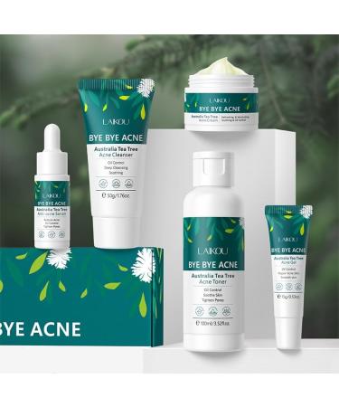 Tea Tree Skin Care Set for Teen Girls | 5PCS Skincare Gift Set with Cleanser Toner Serum & Acne Gel Moisturizing Travel Essentials - Buy Online on GoSupps.com