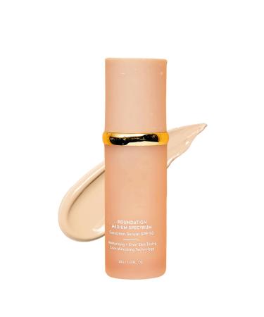 4 in 1 Foundation Liquid - Hydrating Medium Full Coverage Concealer Spectrum with SPF 50+ Longwearing & Waterproof for Gym Sports Makeup Forever Foundation