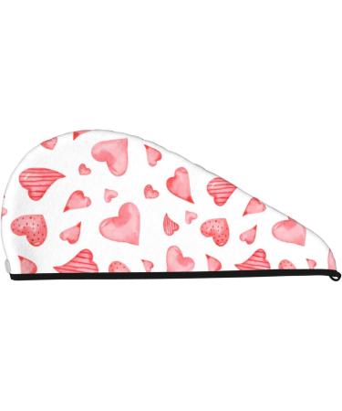 Pink Hearts Microfiber Hair Towel | Soft & Super Absorbent Quick Dry Hair Wrap for Women - Perfect for Long Curly Thick Hair - Buy Online on GoSupps.com