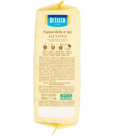  Italian Gourmet E.R. De Cecco Pappardelle No. 301 with Egg Pack of 5 pasta with eggs 500g + Italian Gourmet Polpa 500g - Buy Online on GoSupps.com