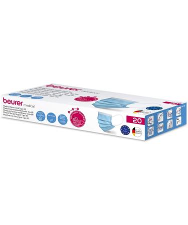 Buy Beurer MM 15 Type IIR Medical Face Masks - 3-Layer Protection Made in EU 20 Pieces | International Shipping Available - Buy Online on GoSupps.com