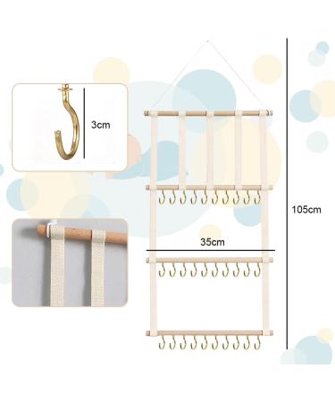 Fouvin Baby Headband & Loop Holder Organizer - Beige Hair Accessories Rack for Girls Room - Buy Online on GoSupps.com