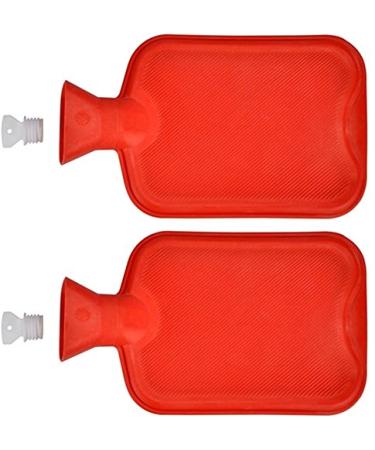 2x hot water bottle made of rubber 2 litre hot water bottle heat pad heat bottle bed bottle