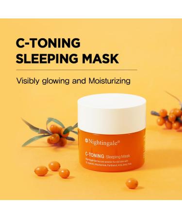 Nightingale C Toning Sleeping Mask | Overnight Face Mask with Vitamin C Niacinamide AHA BHA PHA & Hyaluronic Acid | Brightening & Moisturizing Korean Skin Care - Buy Online on GoSupps.com