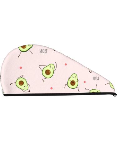 Super Absorbent Avocado Yoga Hair Towel | Coral Velvet Quick Dry Cap for All Hair Types - Buy Online on GoSupps.com