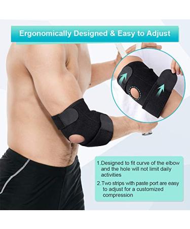 Tennis Elbow Support Brace | Adjustable Compression Sleeve for Golfers & Tendonitis - Fits Both Arms Men & Women - Buy Online on GoSupps.com