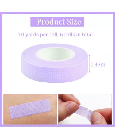EBANKU 6 Rolls Lash Extension Under Eye Tape - Breathable Fabric Micropore Adhesive Tape for Eyelash Extensions - Purple - Buy Online on GoSupps.com