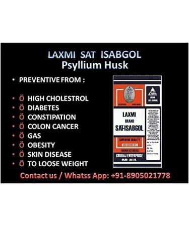 Laxmi Sat Isabgol 400g White - Natural Psyllium Husk for Digestive Health - Buy Online on GoSupps.com