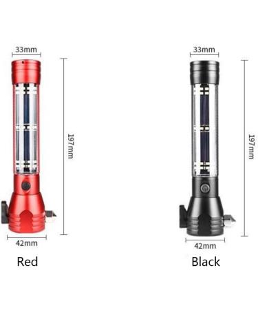 10 in 1 Flashlight Car LED Flashlight for Emergencies Window Breaker Seatbelt Cutter Multifunction Solar Flashlights USB Rechargeable 7 Modes Flashlight Red - Buy Online on GoSupps.com