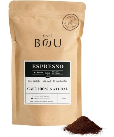  CAF BOU Caf BOU Pack of 3 x 250g bags of 100% natural ground espresso coffee with chocolate flavor and high intensity - Buy Online on GoSupps.com