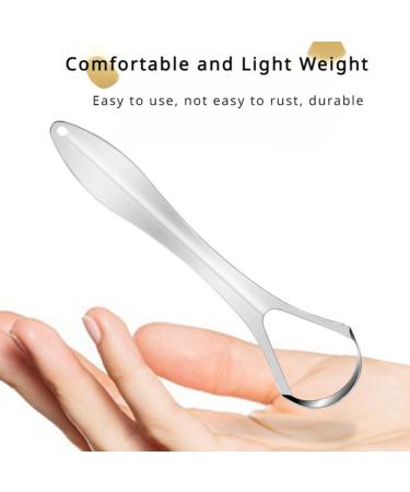 Stainless Steel Tongue Scraper - Fight Bad Breath | Oral Care Essential for Fresh Breath | Travel-Friendly Tongue Cleaner for Adults - Buy Online on GoSupps.com