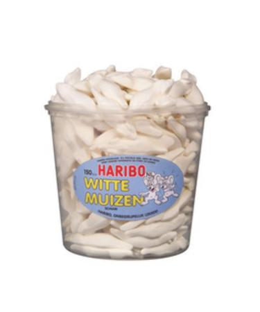 Bonbons Haribo | Souris Blanches En Mousse (150 Pi ces) | Haribo Bonbon | Bonbon Haribo En Gros | 150 Pack | 1200 Gramme Total