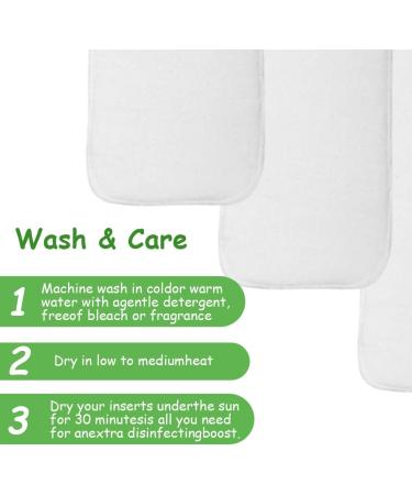 Reusable Microfiber Diaper Inserts - 15x36cm 5 Pack White - Eco-Friendly & International Shipping - Buy Online on GoSupps.com