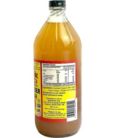 Braggs Organic Apple Cider Vinegar With The Mother 473ml with Free 2 x 30ml cup | Raw-Unfiltered | Certified Organic - Buy Online on GoSupps.com