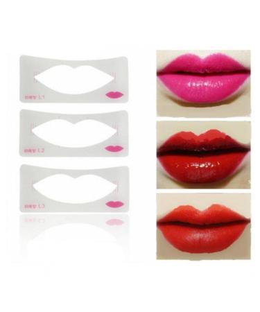 3 Pieces Lip Liner Stencils 3 Lip Model Styles Lip Line Template Stencil Card Lip Cosmetic Make Up Tools
