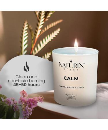 Naturix Lavender Basil & Jasmine Scented Soy Candle 8.3oz - Long Lasting Aromatherapy Blend - Non Toxic & Calming Essential Oil - Gift Ready - Buy Online on GoSupps.com