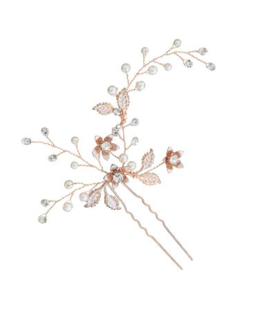 Parliky Bridal Hair 1pc Handmade Hairpin Heart Hair Clip Wedding Hair Clip Hair Rhinestones Bridal Pearl Hair Accessories Wedding Floral Hair Clips Bowknot Hair Clips s U-shaped Hairpin