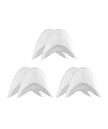 3 Pairs Toe Protectors Professional Silicone Gel Toe Protectors Forefoot Cushions for Ballet Pointe Dance Shoes (White)